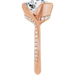 14K White Round Engagement Ring