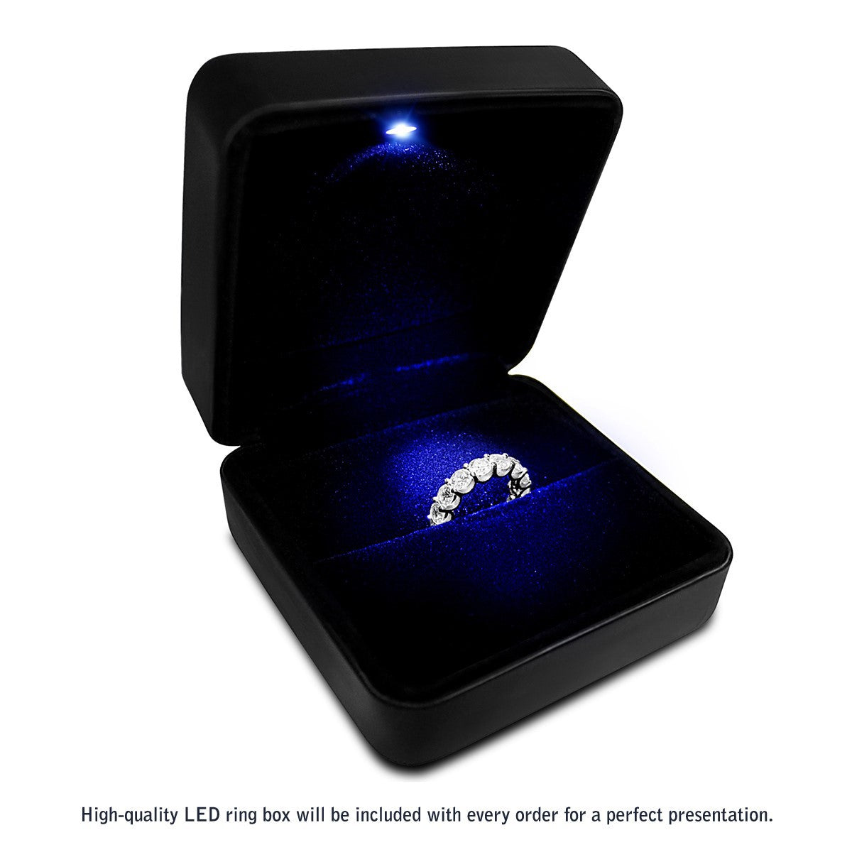 Round Cut Lab Grown Diamond Eternity Ring in 14k White Gold (6 cttw FG/VS2) - VTC Watches