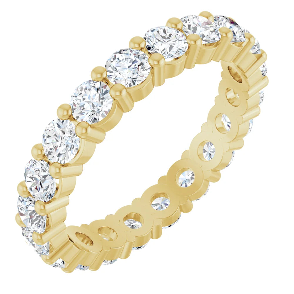 14K Gold Round 2ct Eternity Band