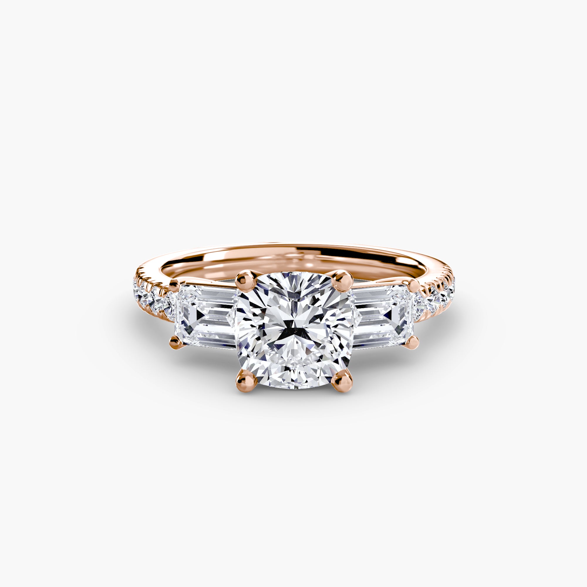 Three-Stone Ring with Pavé Band 4 - VTC Watches