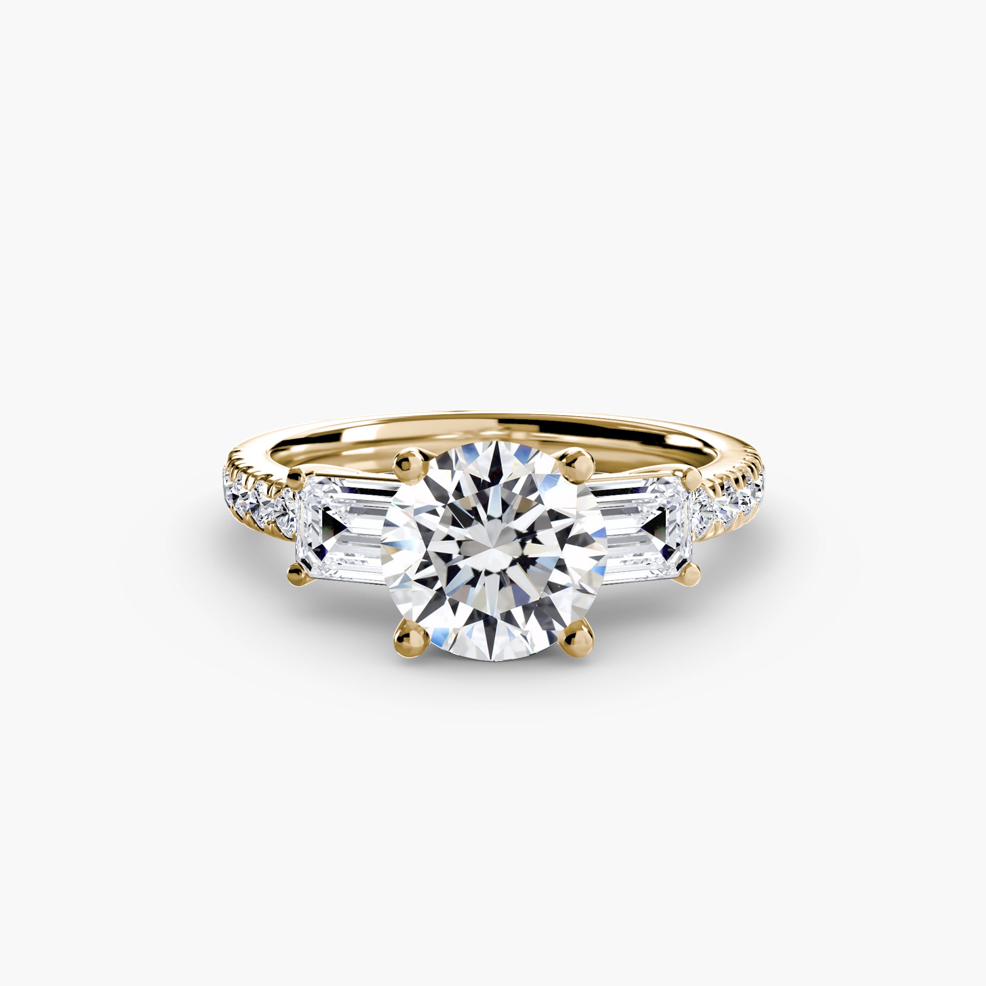Three-Stone Ring with Pavé Band 4 - VTC Watches
