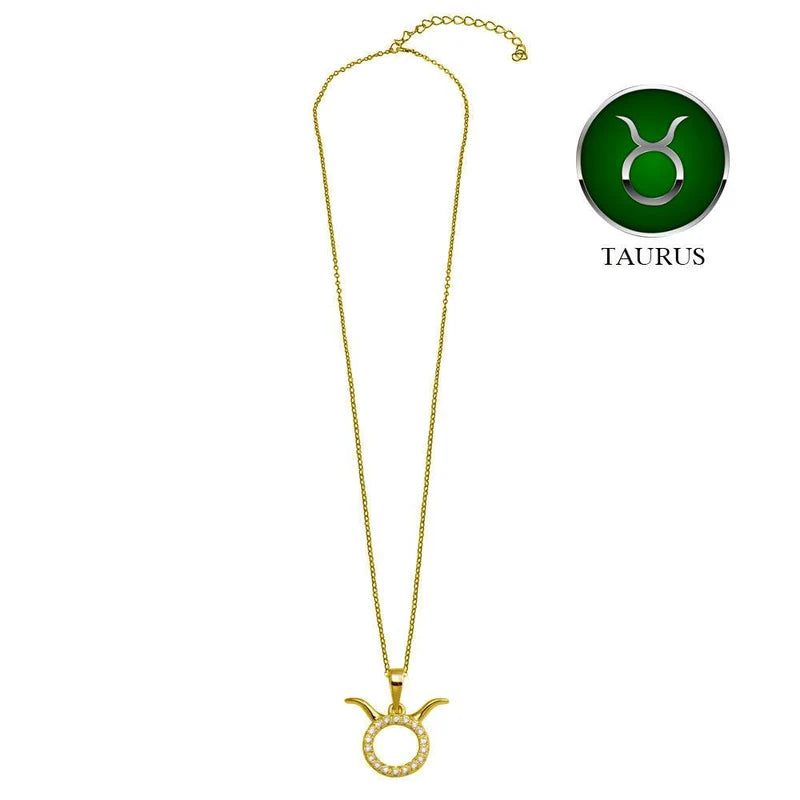 Gold Vermeil Taurus CZ Necklace
