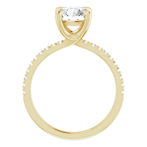 14K Yellow Round French-Set Engagement Ring