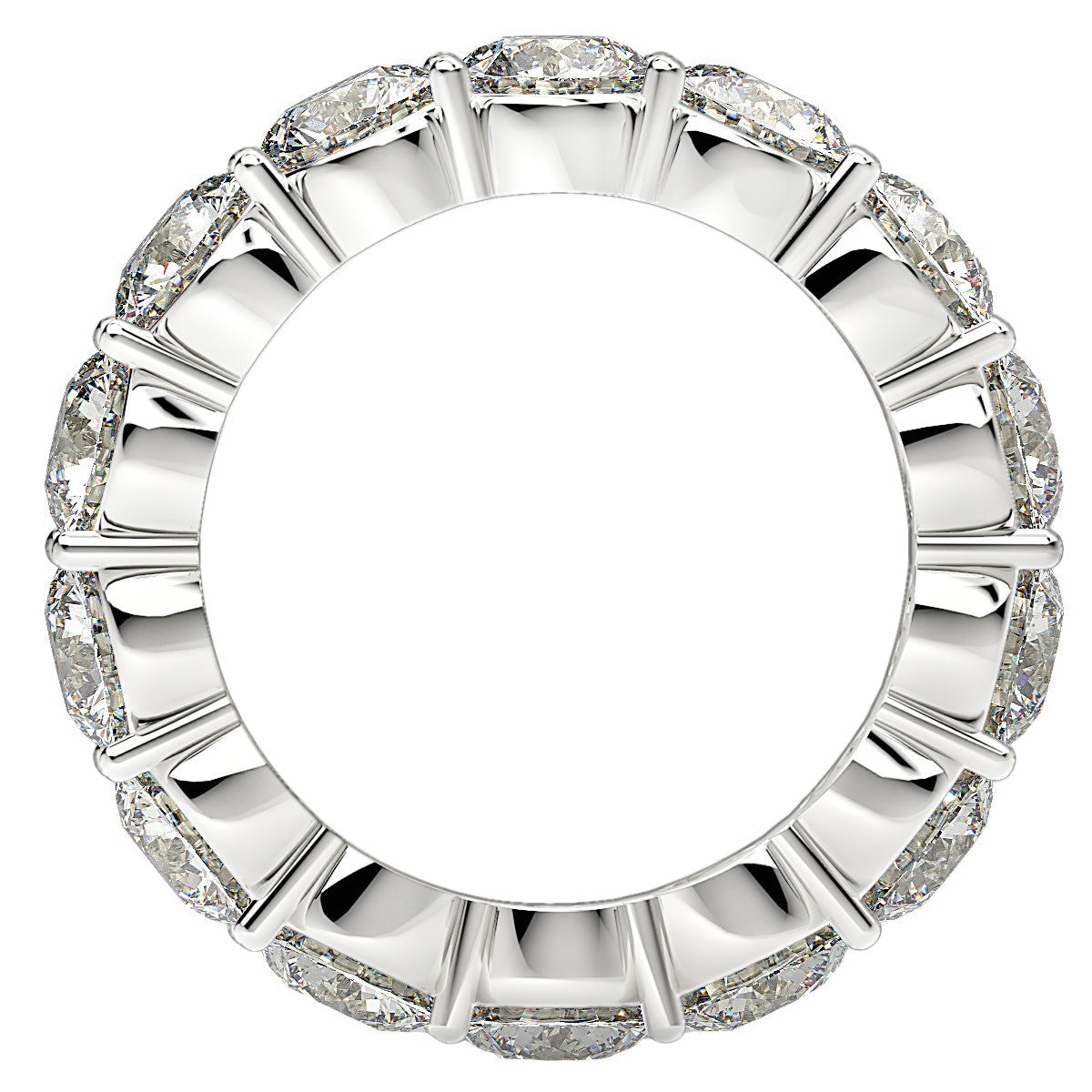 Round Cut Lab Grown Diamond Eternity Ring in 14k White Gold (6 cttw FG/VS2) - VTC Watches