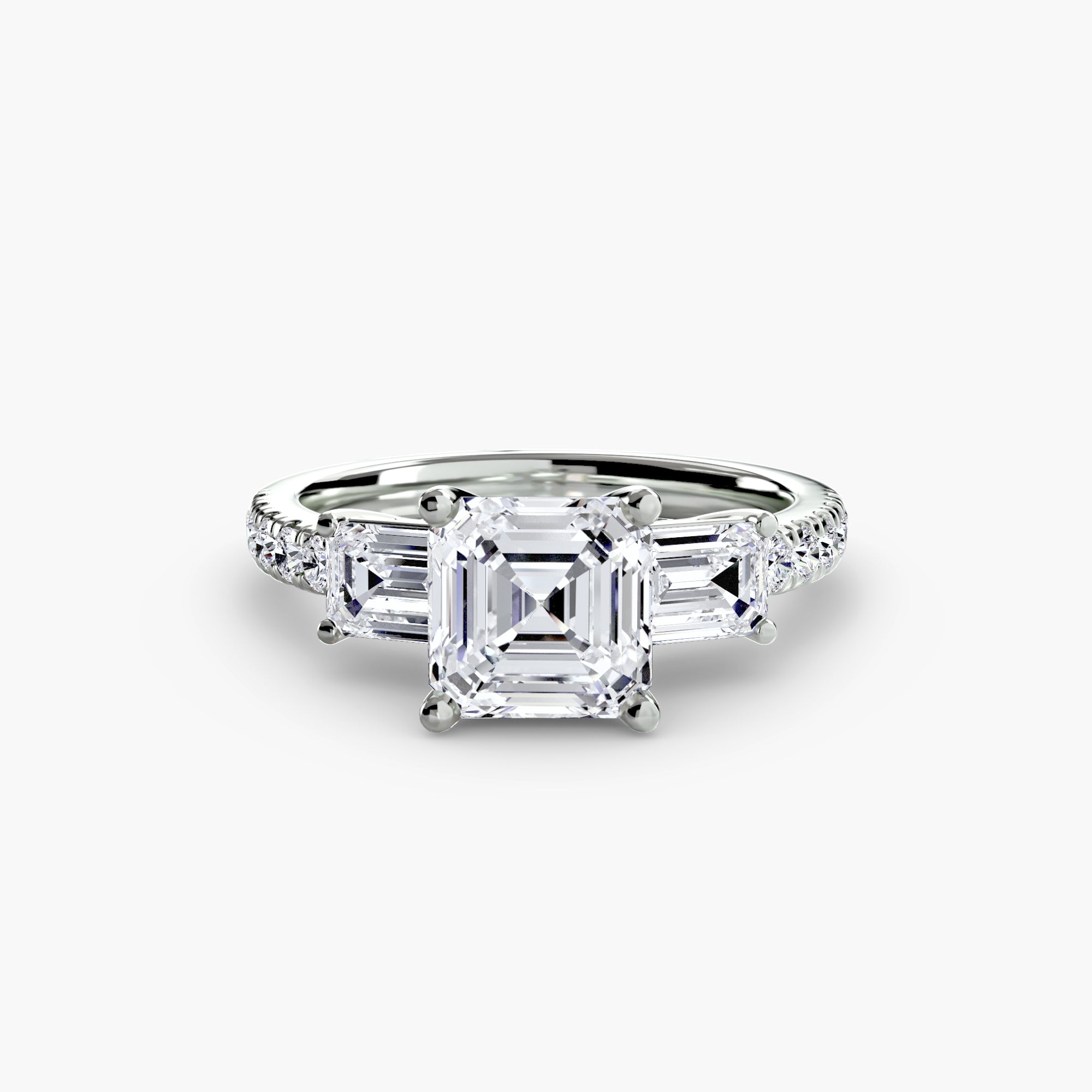 Three-Stone Ring with Pavé Band 4 - VTC Watches
