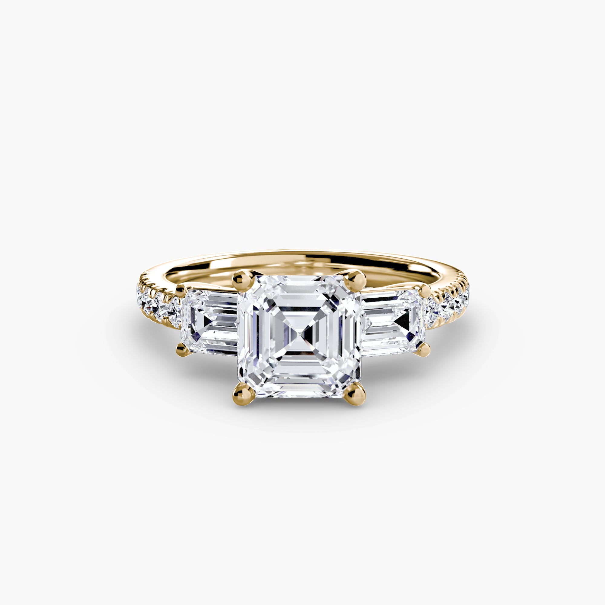 Three-Stone Ring with Pavé Band 4 - VTC Watches