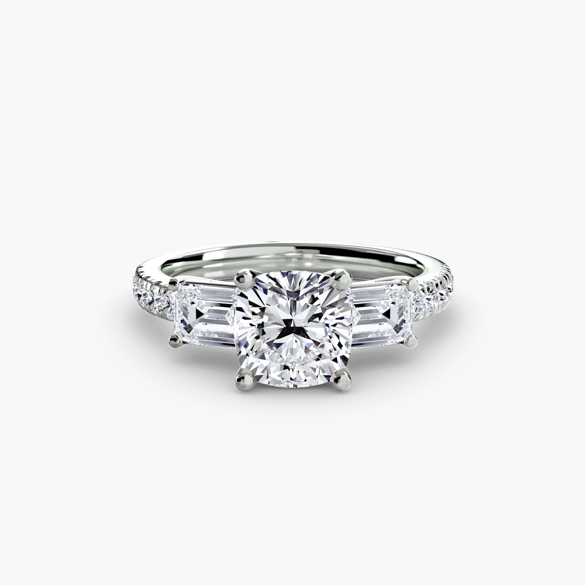Three-Stone Ring with Pavé Band 4 - VTC Watches
