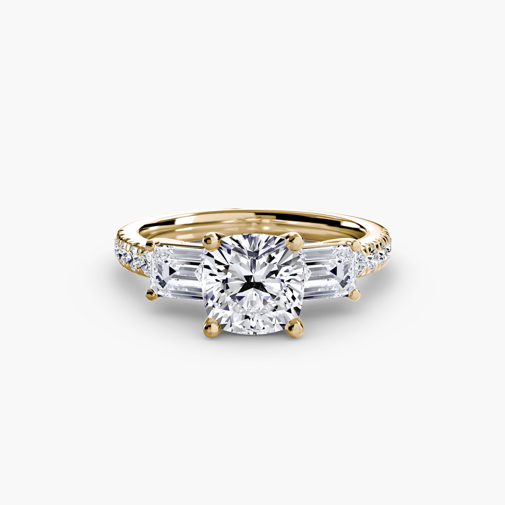 Three-Stone Ring with Pavé Band 4 - VTC Watches