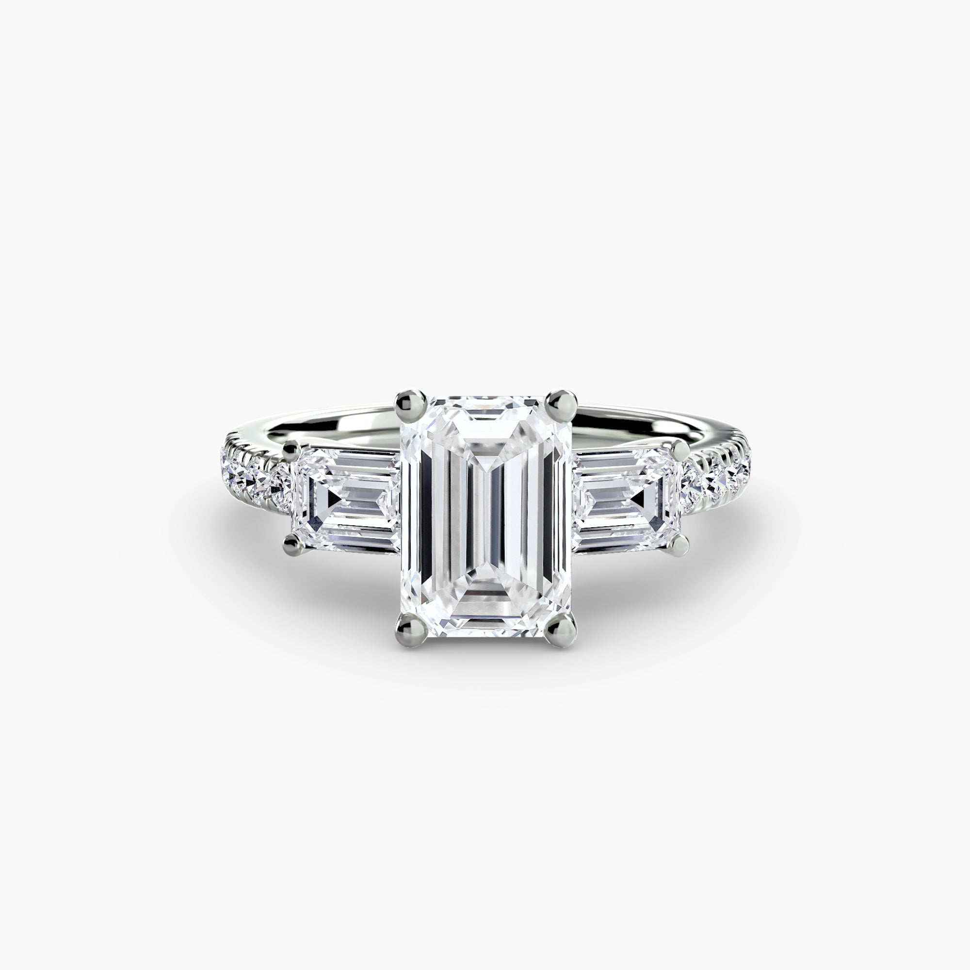 Three-Stone Ring with Pavé Band 4 - VTC Watches
