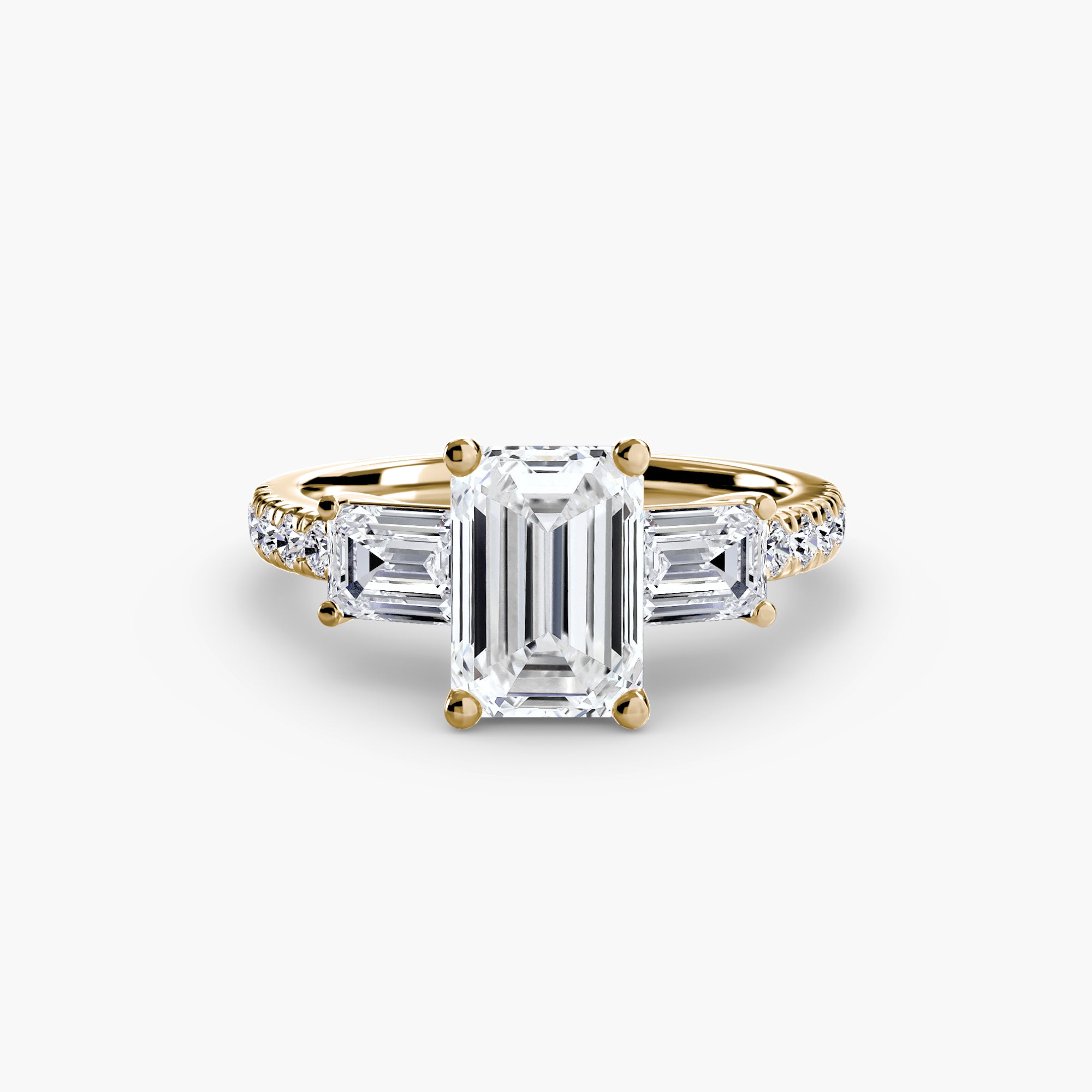Three-Stone Ring with Pavé Band 4 - VTC Watches