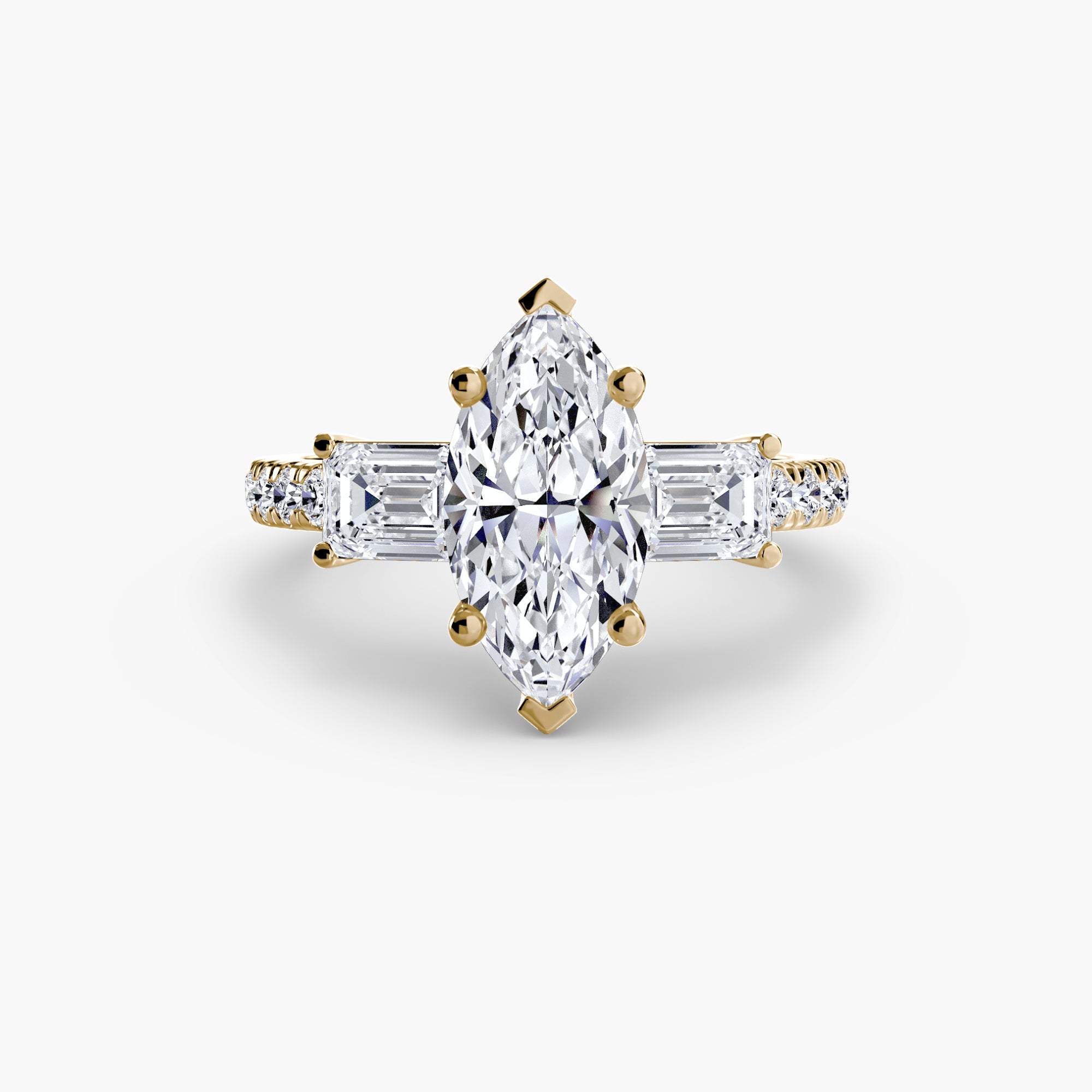 Three-Stone Ring with Pavé Band 4 - VTC Watches