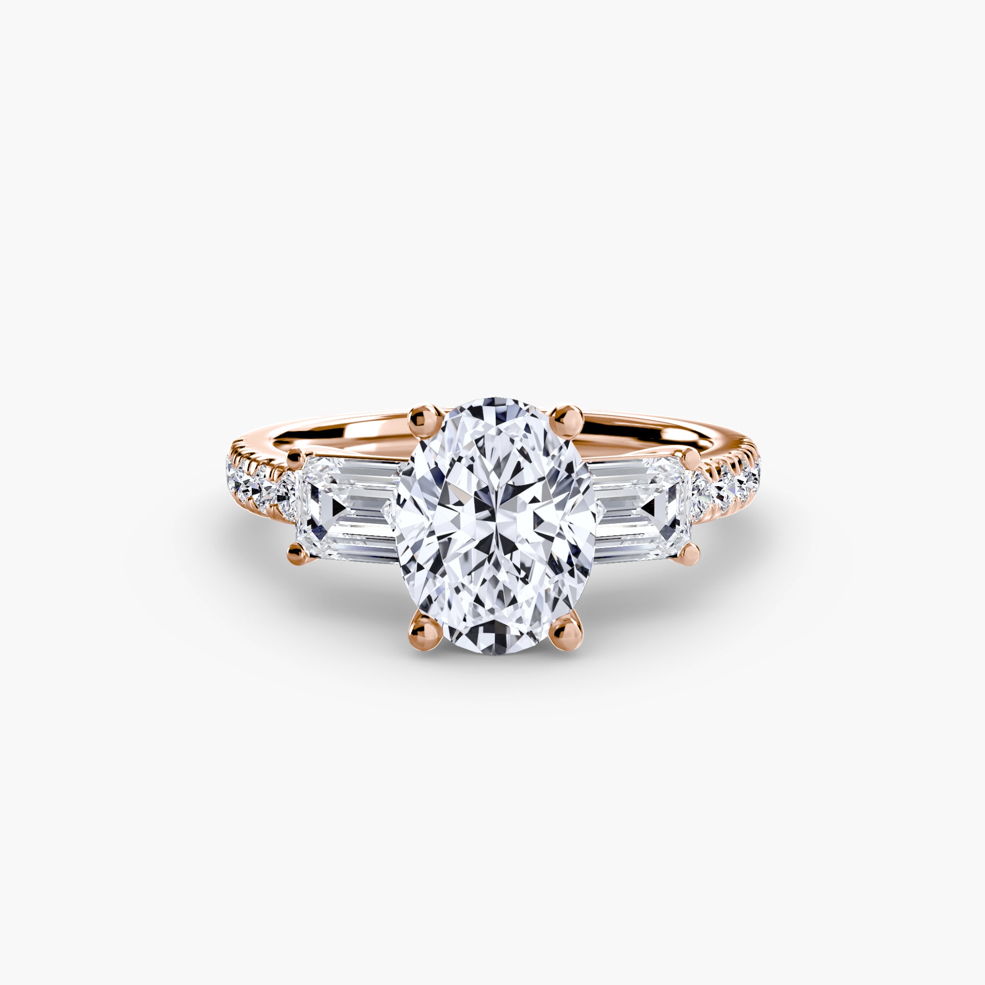 Three-Stone Ring with Pavé Band 4 - VTC Watches