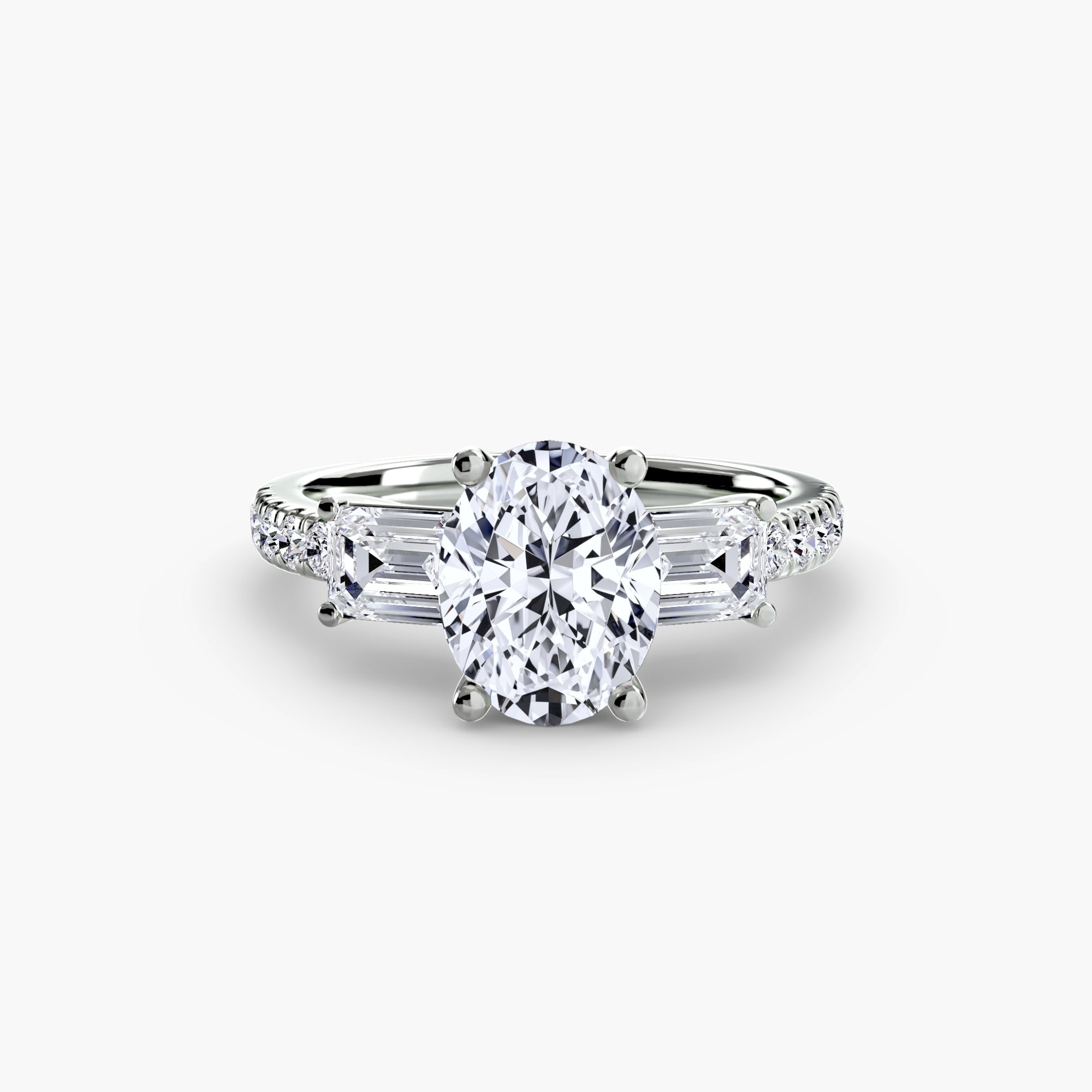 Three-Stone Ring with Pavé Band 4 - VTC Watches