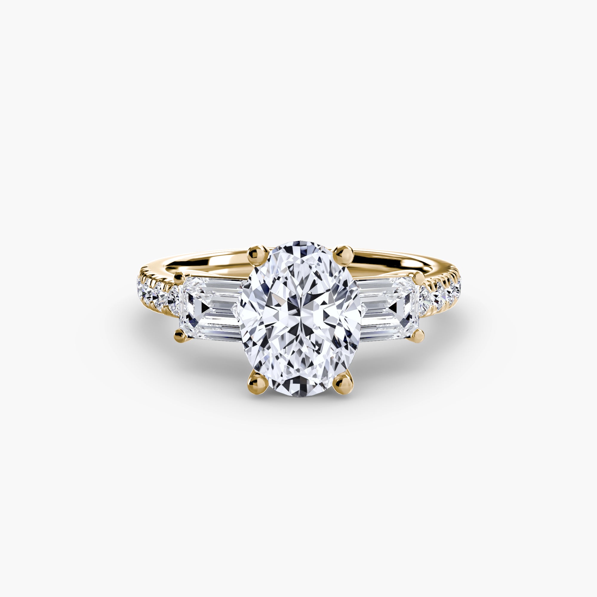 Three-Stone Ring with Pavé Band 4 - VTC Watches