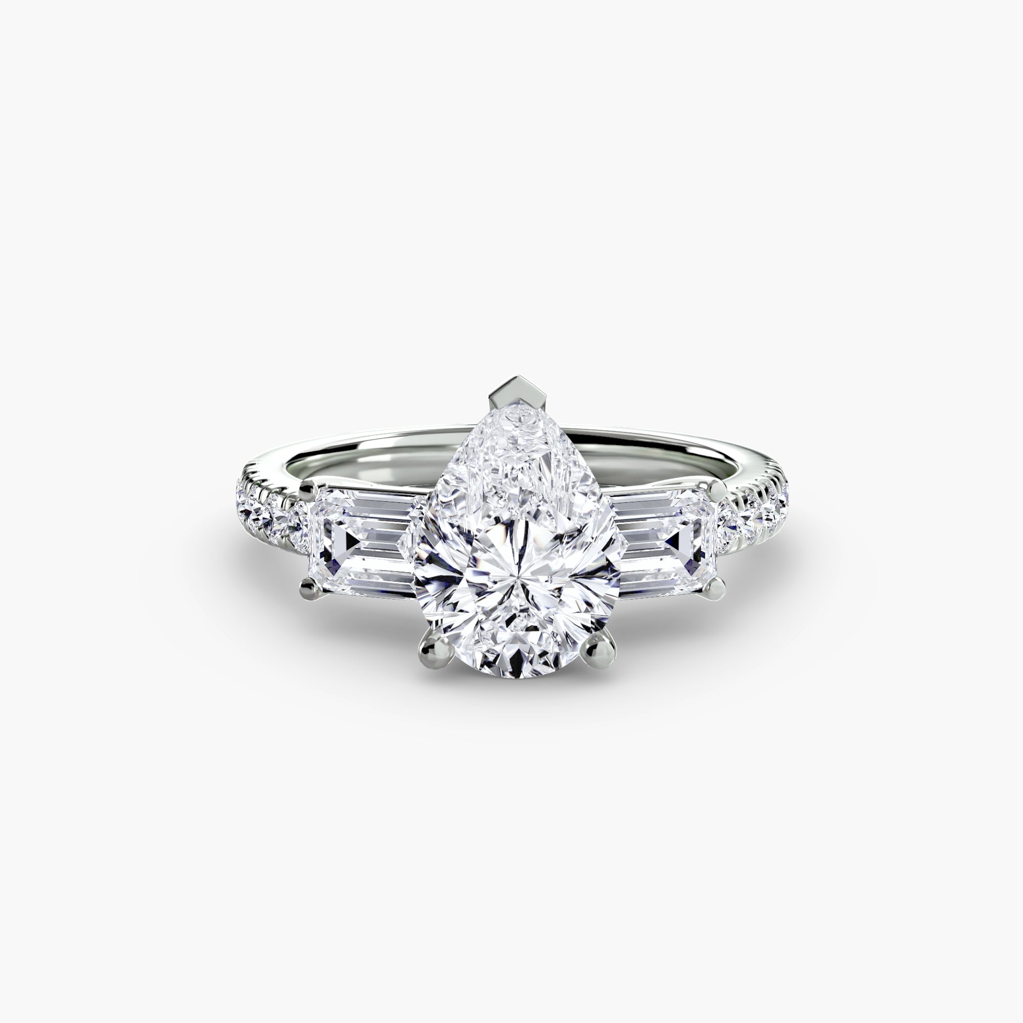 Three-Stone Ring with Pavé Band 4 - VTC Watches