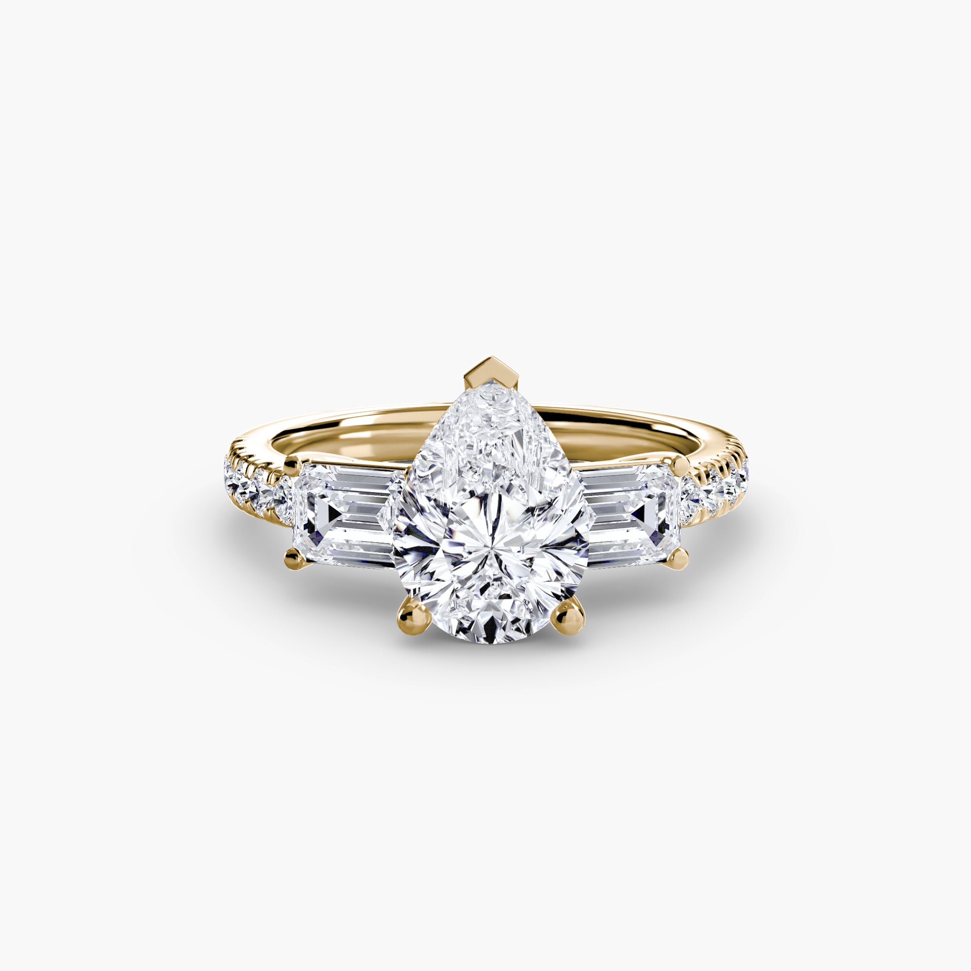 Three-Stone Ring with Pavé Band 4 - VTC Watches