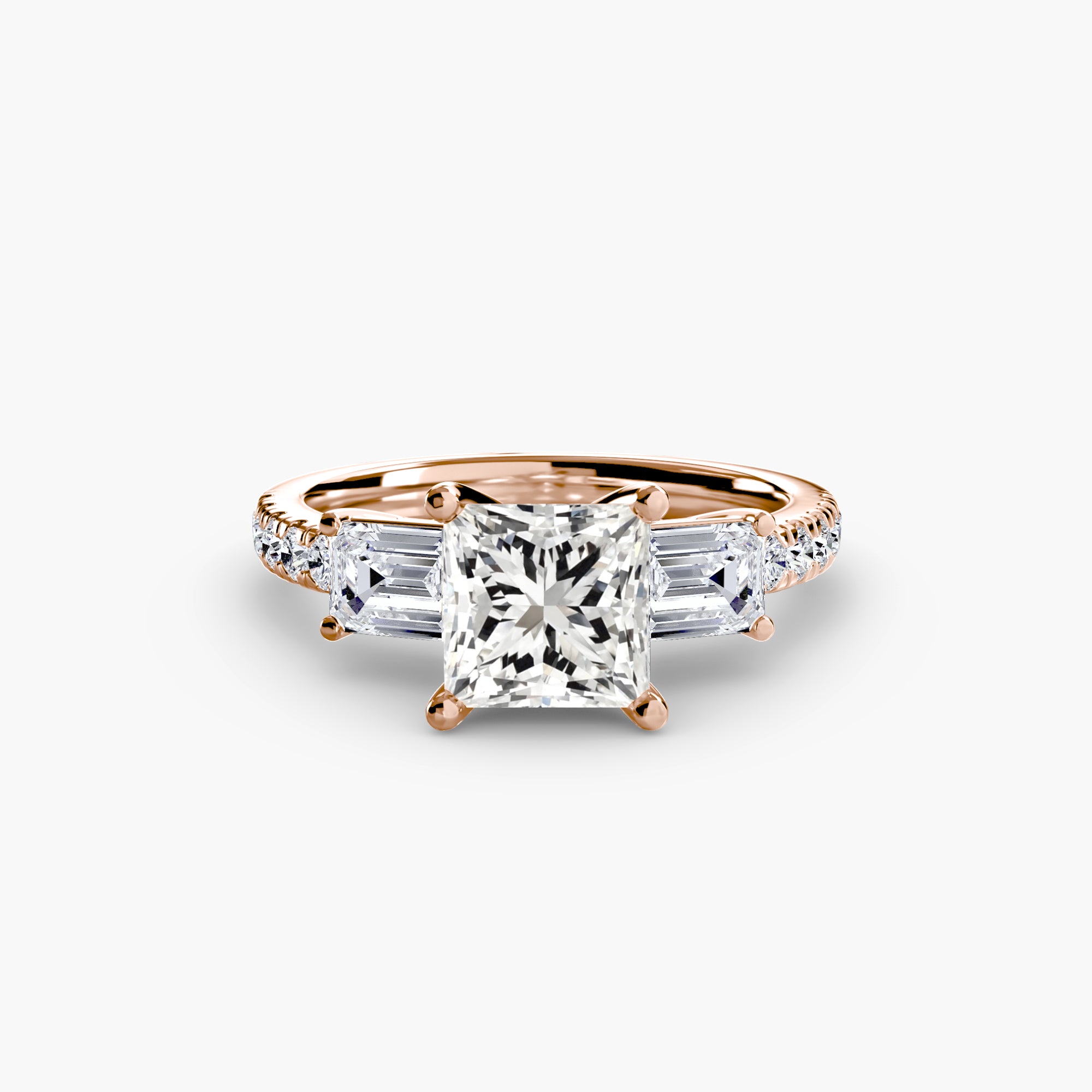 Three-Stone Ring with Pavé Band 4 - VTC Watches