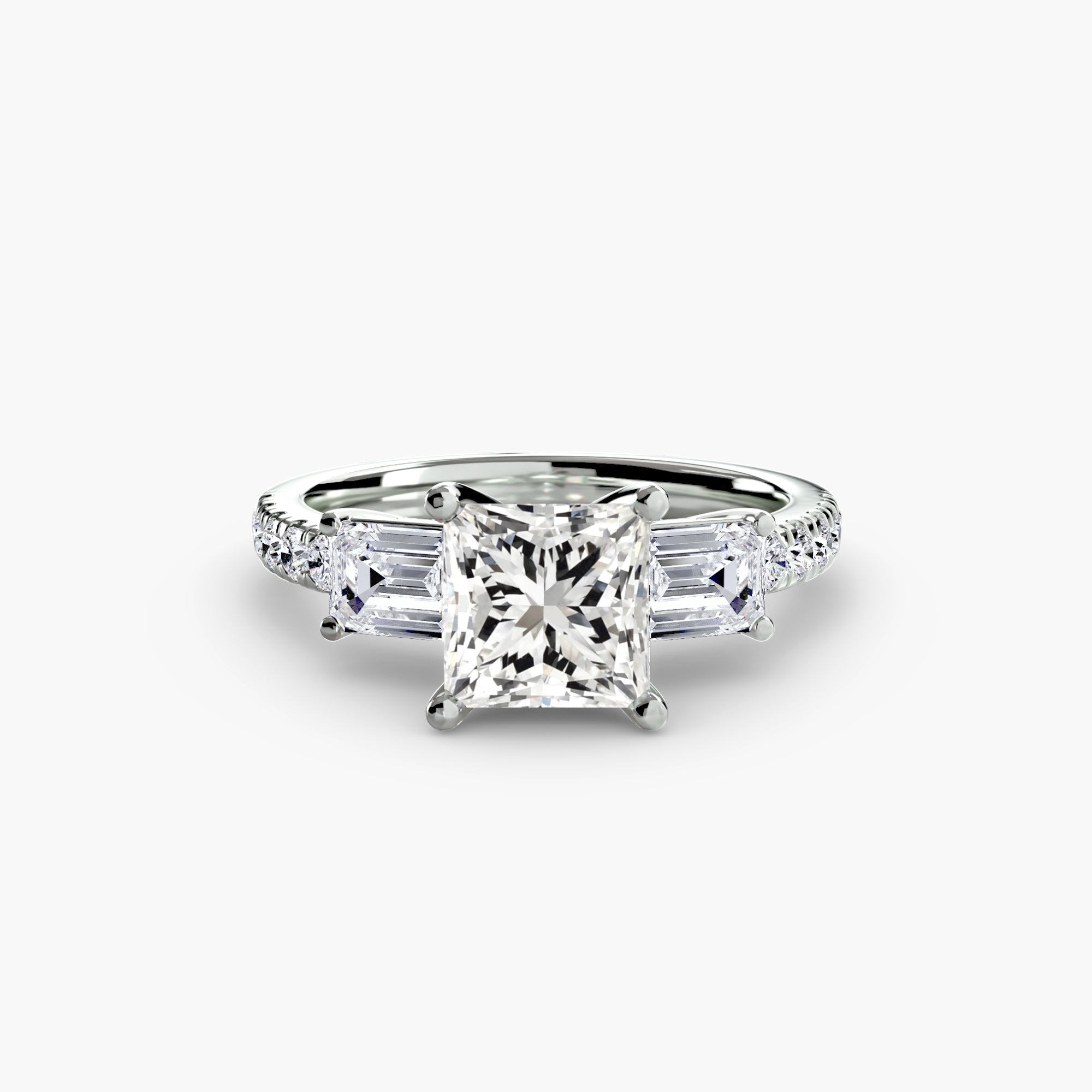 Three-Stone Ring with Pavé Band 4 - VTC Watches