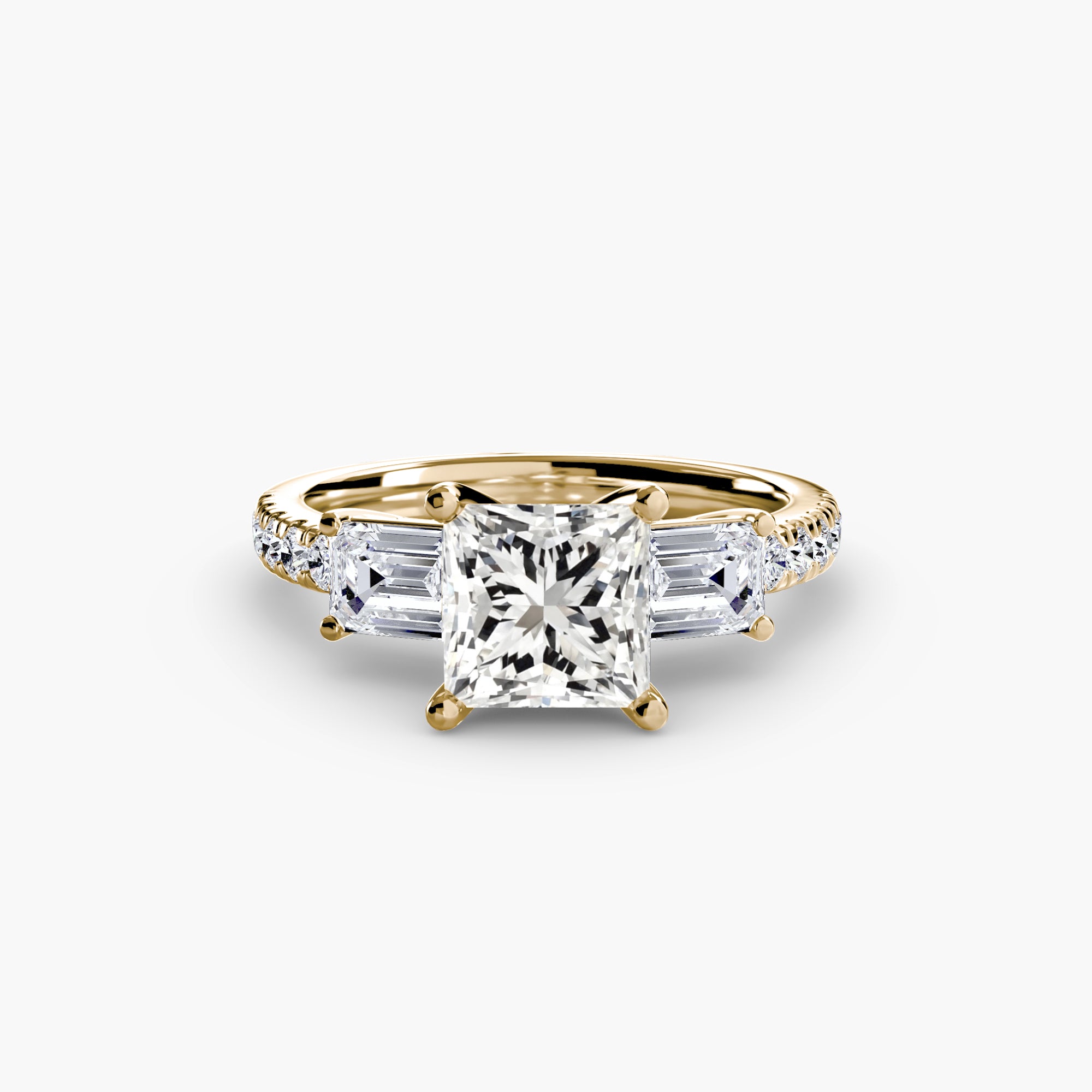 Three-Stone Ring with Pavé Band 4 - VTC Watches