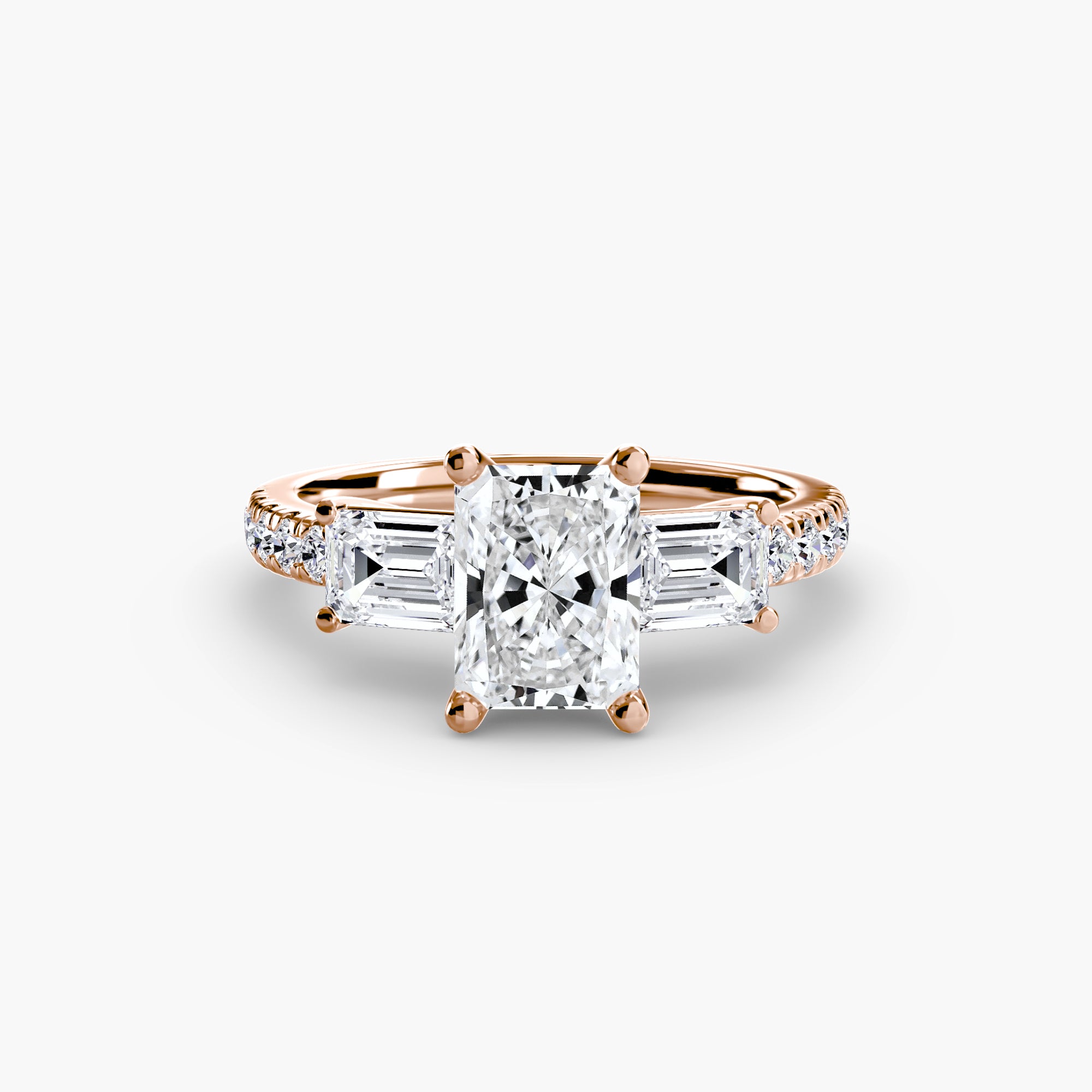 Three-Stone Ring with Pavé Band 4 - VTC Watches