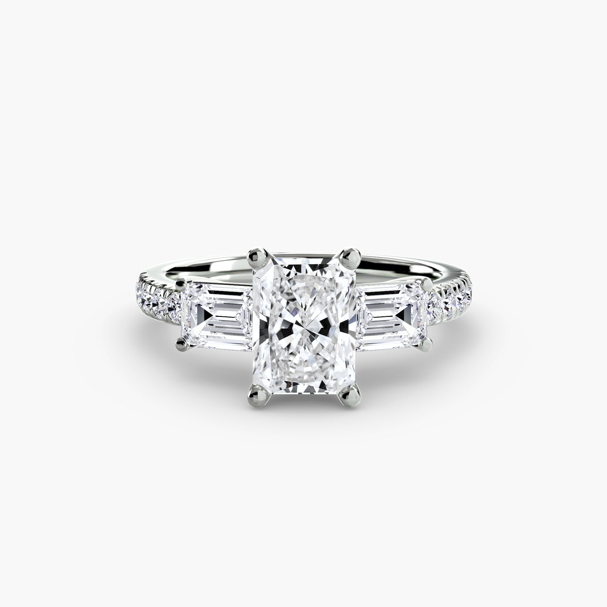Three-Stone Ring with Pavé Band 4 - VTC Watches
