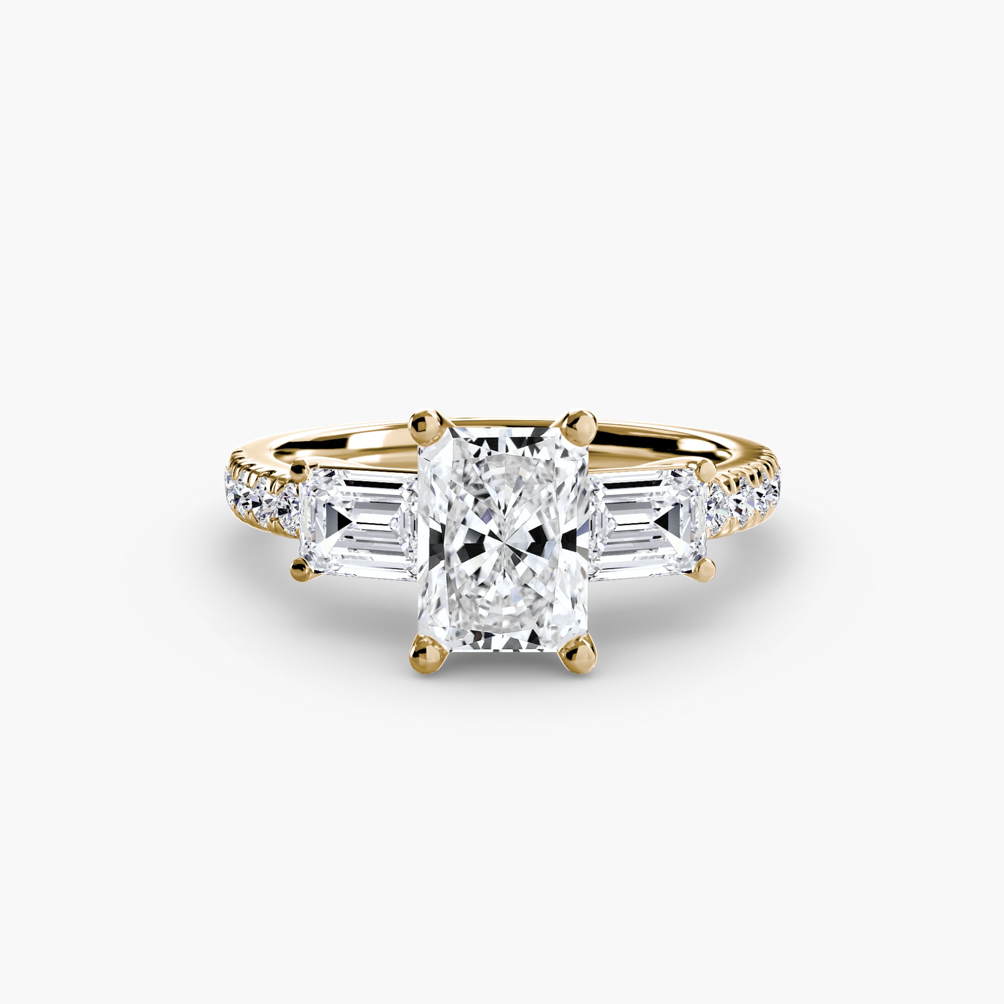 Three-Stone Ring with Pavé Band 4 - VTC Watches