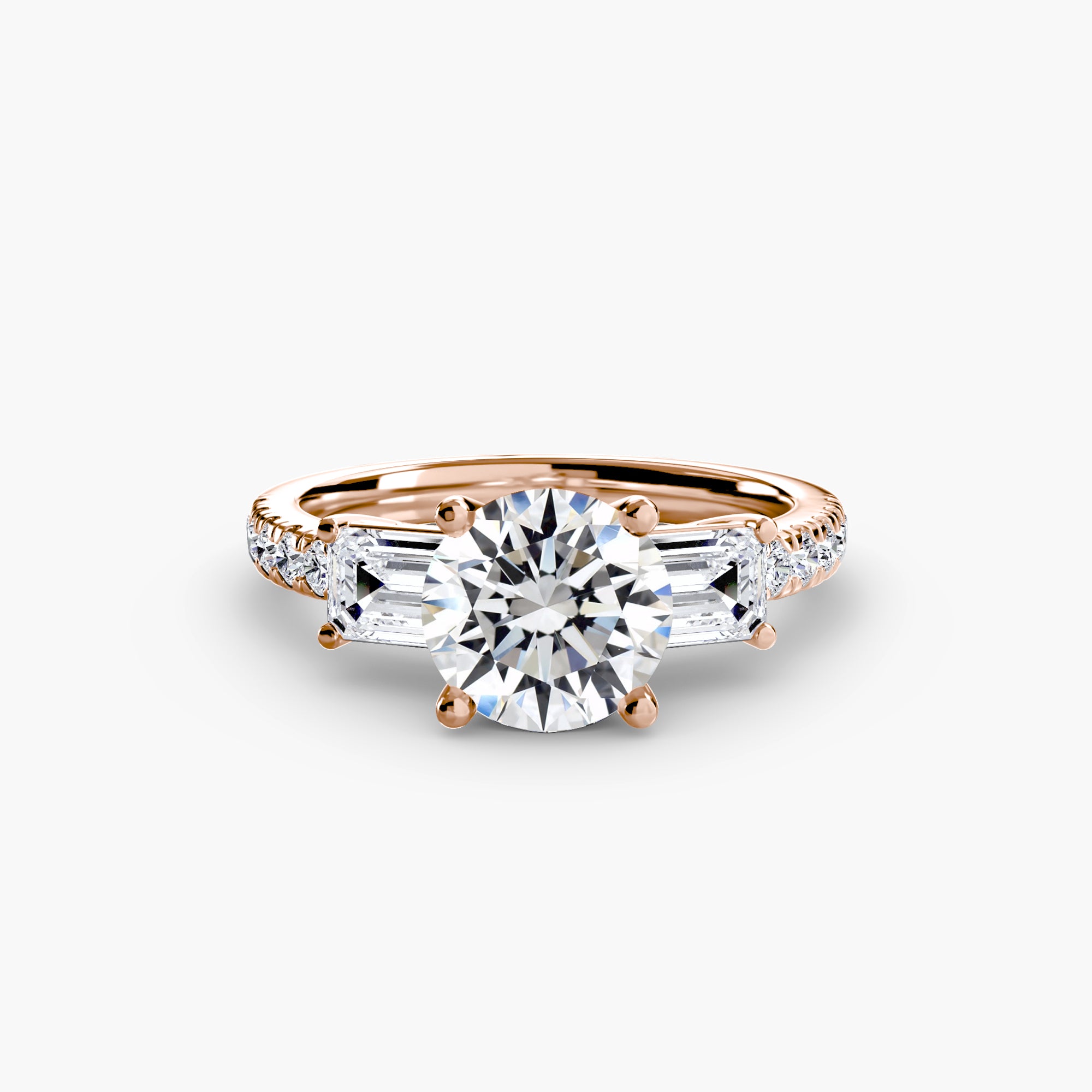 Three-Stone Ring with Pavé Band 4 - VTC Watches