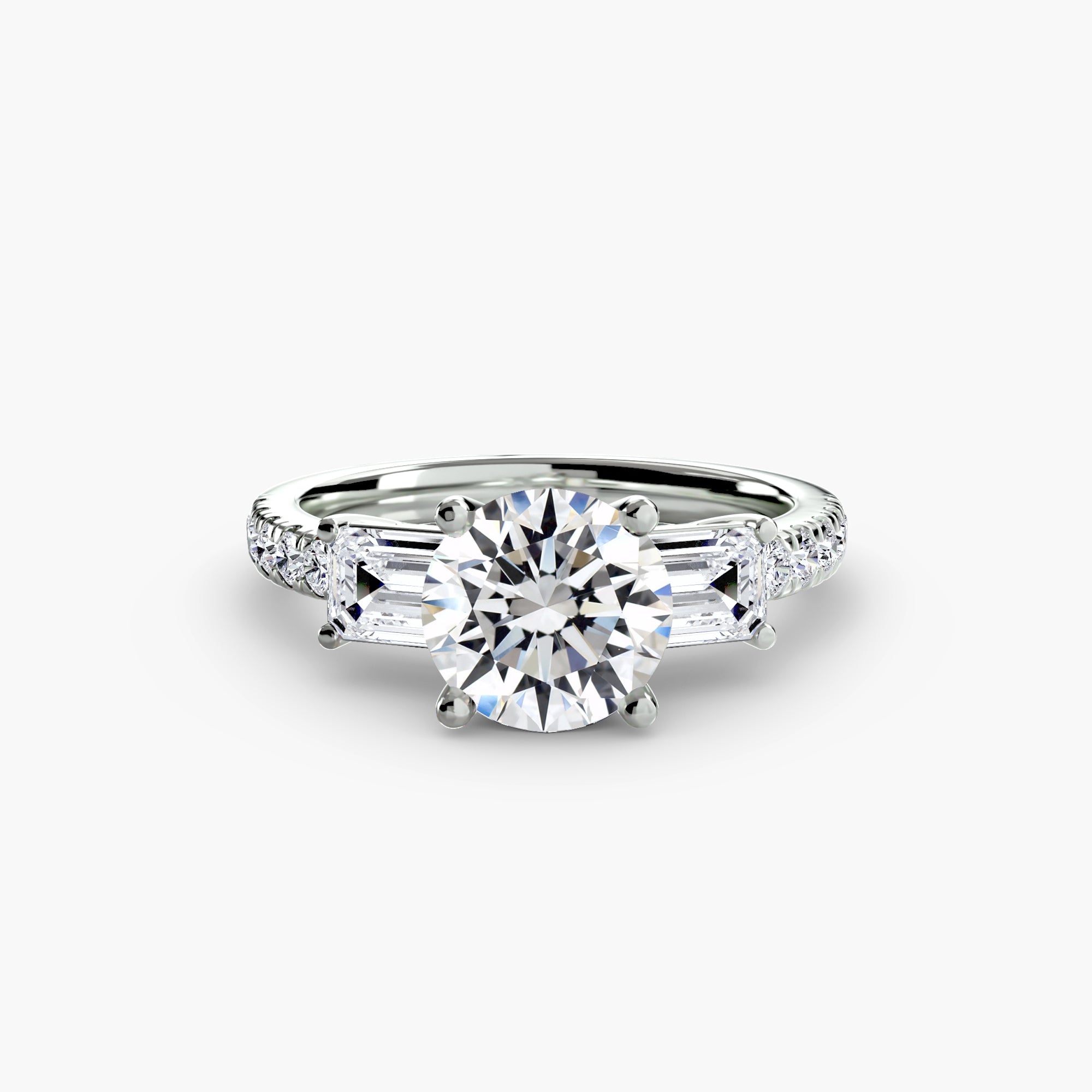 Three-Stone Ring with Pavé Band 4 - VTC Watches