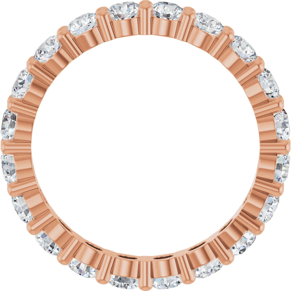 14K Rose Gold Round 2ct Eternity Band