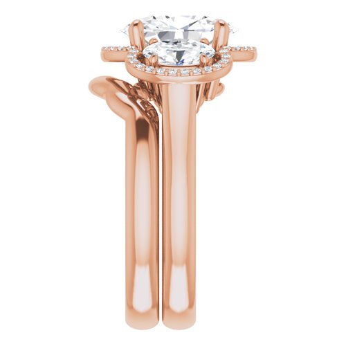 14K Rose Gold 3 Stone Oval Ring